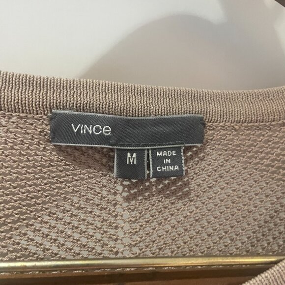 Vince Engineered Mesh Sweater in Deep Tan/Beige, Size Medium - Picture 7 of 7